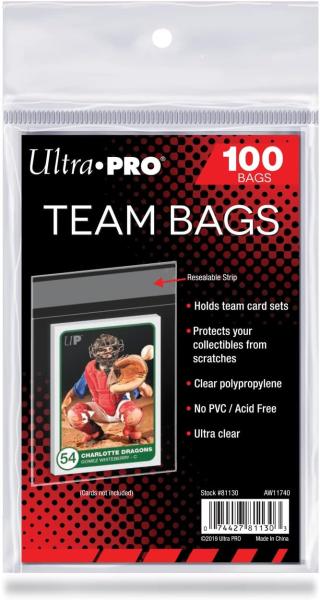 UP TEAM BAGS RESEALABLE SLEEVES (100 BAGS)